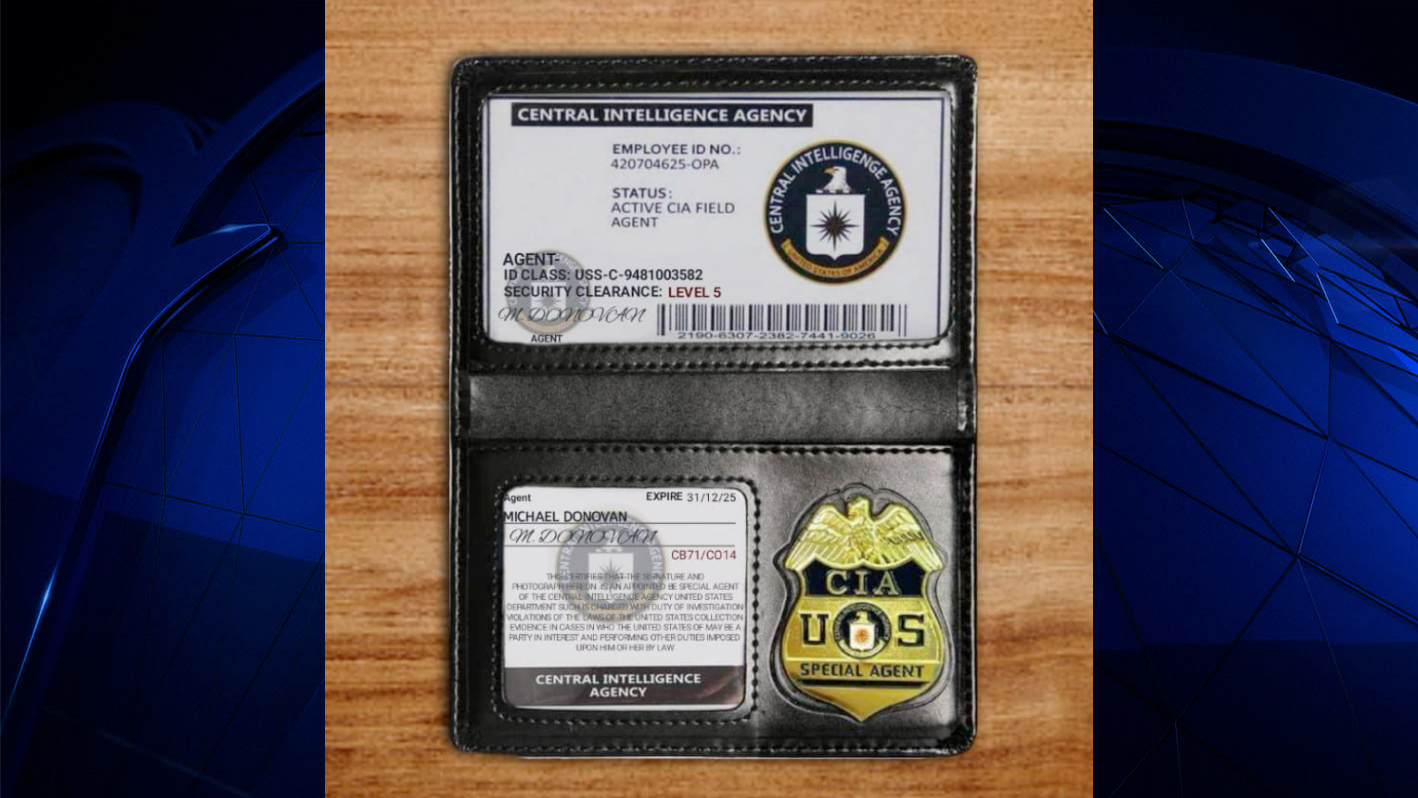 An image of a purported CIA badge that was sent to Alice in a text from an apparent scammer.